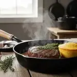seasoned cast iron pan
