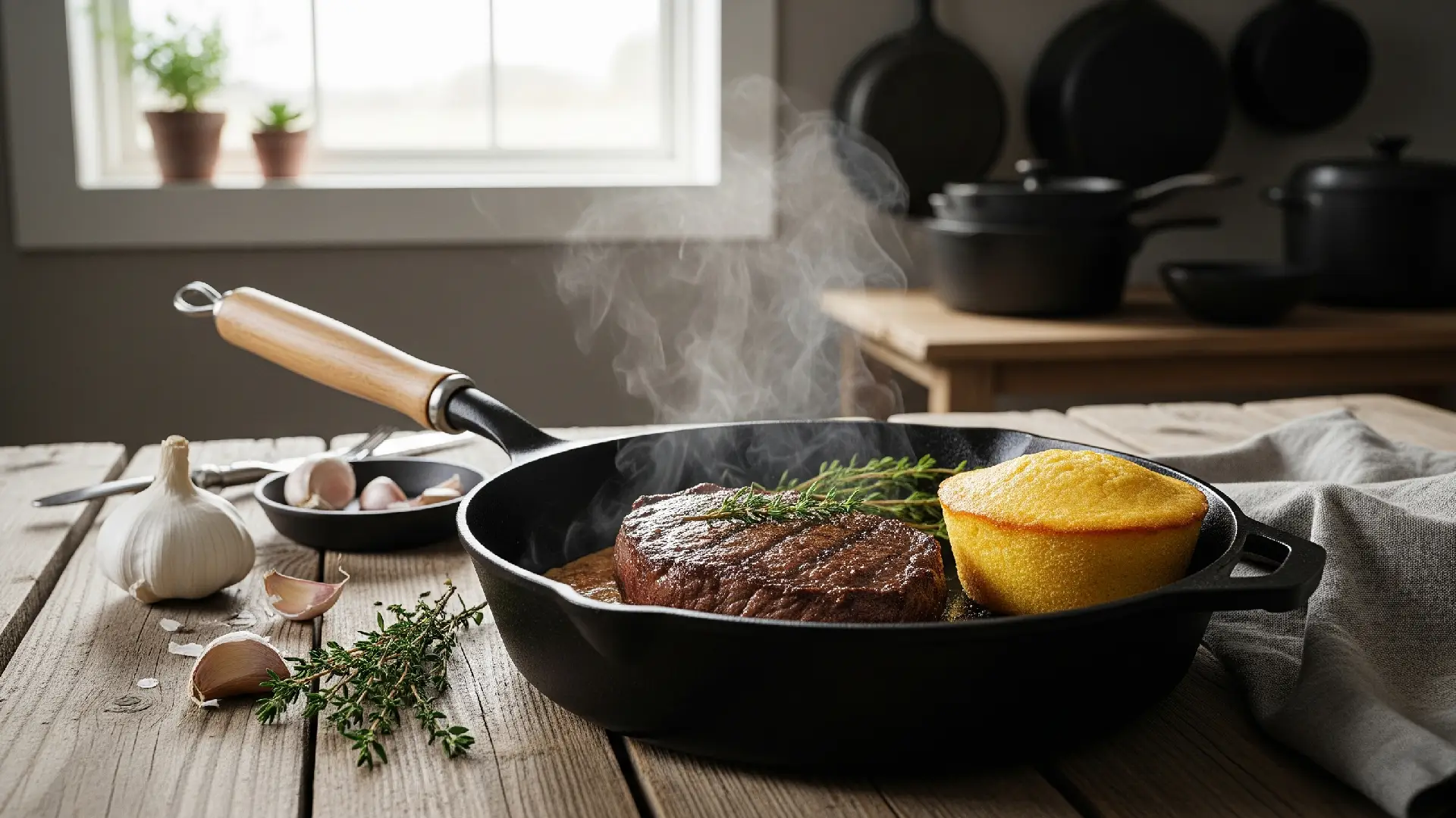 seasoned cast iron pan